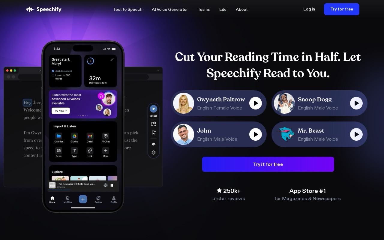 The Best 5 Speechify Alternatives & Competitors in 2025
